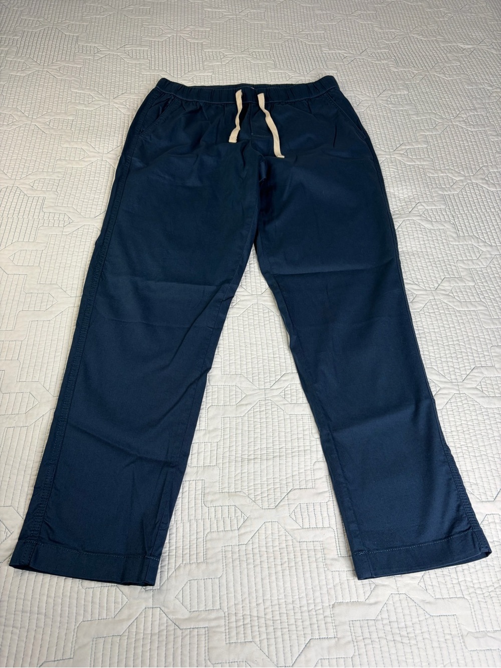 Pact Women’s Organic Cotton Drawstring Waist Pants Size Medium M Blue